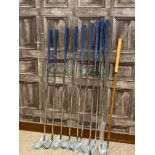 A SET OF QE2 GOLF CLUBS