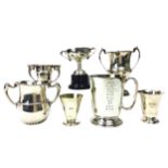 THE AMATEUR OPEN GOLF CHAMPIONSHIP OF CHINA 1941 SILVER TROPHY ALONG WITH SIX OTHER TROPHIES