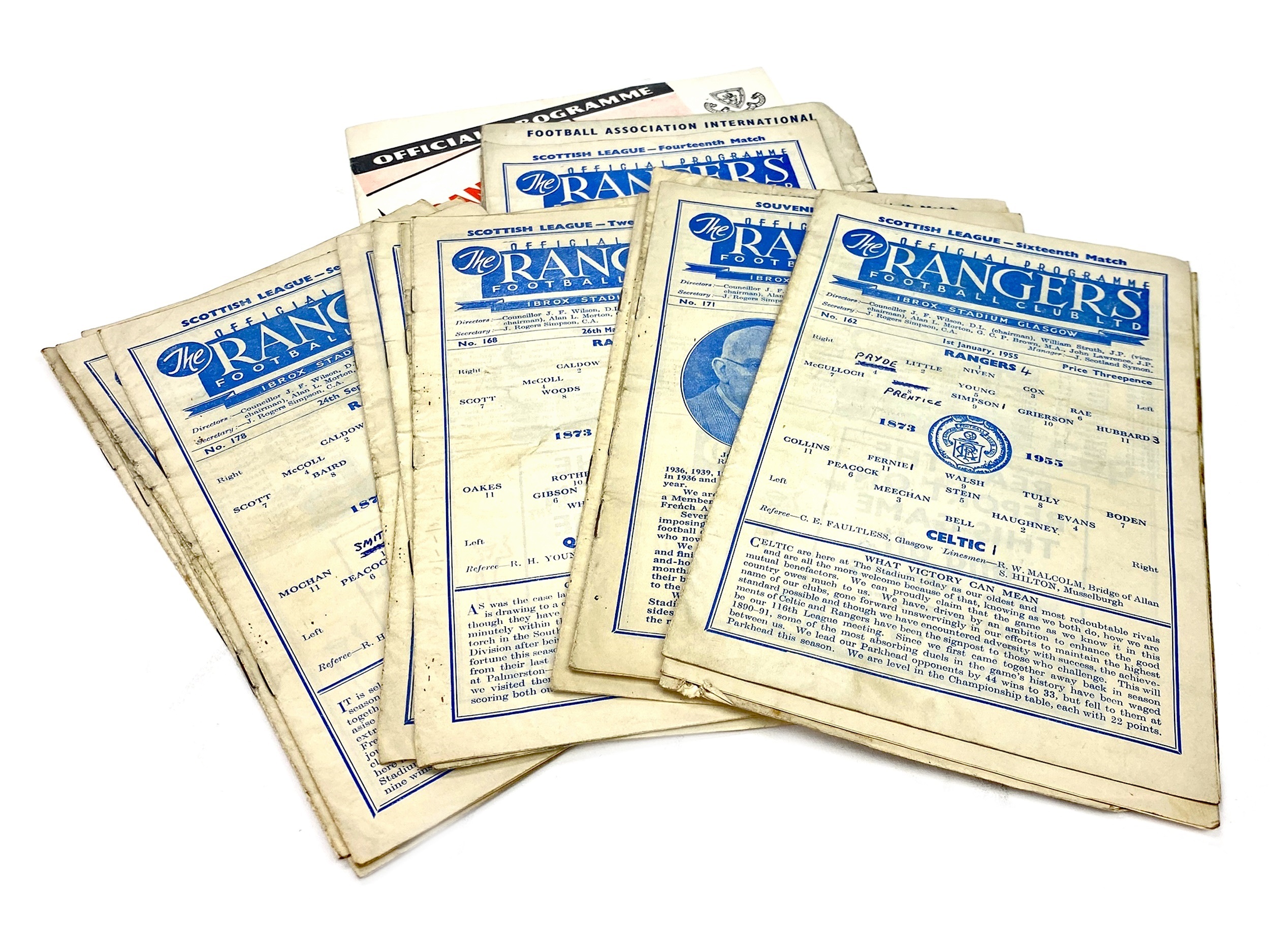 A LOT OF RANGERS F.C. PROGRAMMES DATING FROM 1955