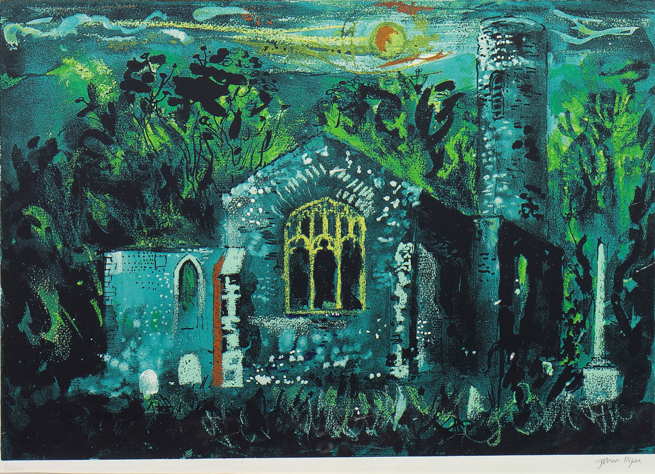 HAUTBOIS CHURCH, A LITHOGRAPH BY JOHN PIPER - Image 2 of 2