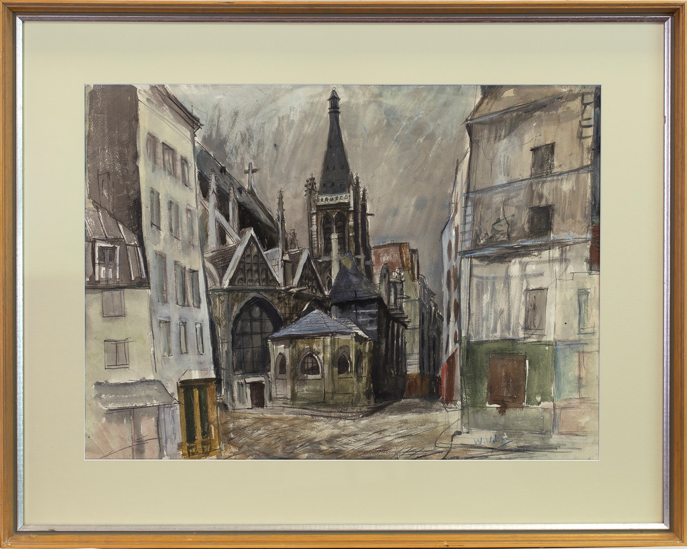 PARIS CHURCH, A WATERCOLOUR BY WILLIAM WILSON