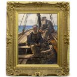 SAILORS AT SEA, AN OIL BY PATRICK WILLIAM ORR