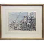 TROOPSHIP, COLOUR CHALKS ON PAPER BY JAMES MCINTOSH PATRICK