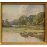 OLTON MILL POOL, A WATERCOLOUR BY E A CHADWICK