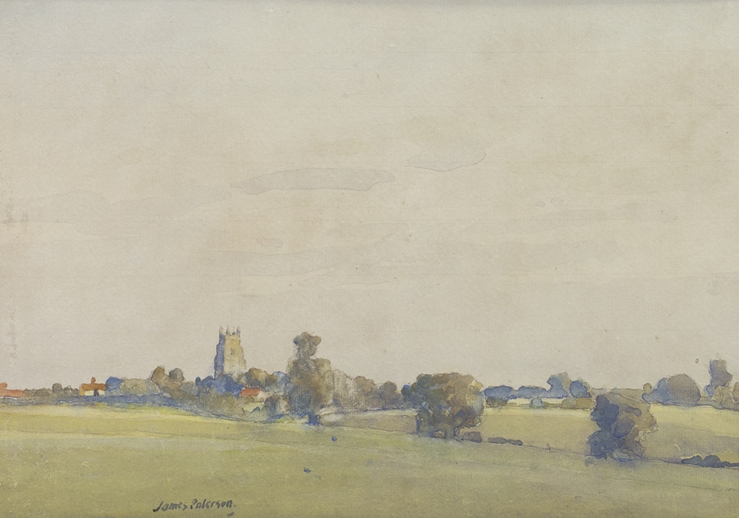 BORDERS LANDSCAPE WITH CASTLE, A WATERCOLOUR BY JAMES PATERSON - Image 2 of 2