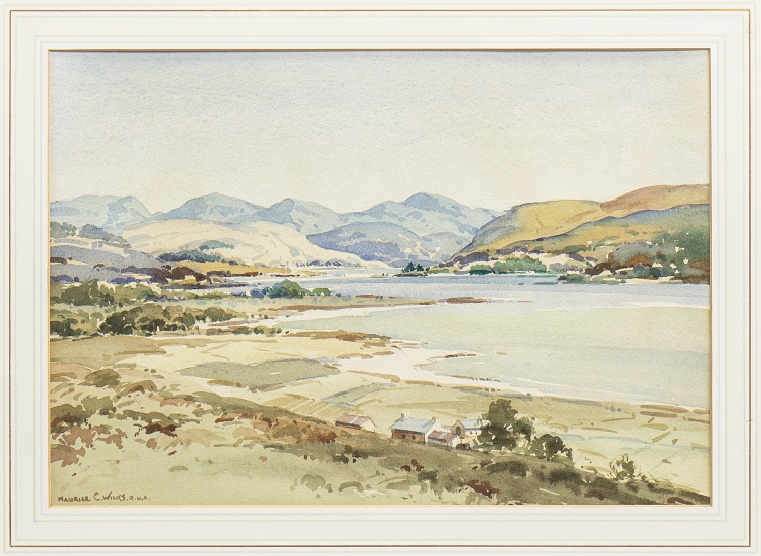 COASTAL SCENE, A WATERCOLOUR BY MAURICE CANNING WILKS
