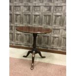 A GEORGE III MAHOGANY TILT TOP TEA TABLE