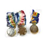 A WWII TRIO OF MEDALS AND TWO PAIRS