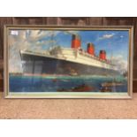 A CUNARD POSTER DEPICTING THE RMS QUEEN MARY