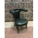 A 19TH CENTURY MAHOGANY LIBRARY CHAIR