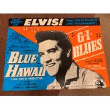 A QUAD FILM POSTER FOR BLUE HAWAII AND GI BLUES