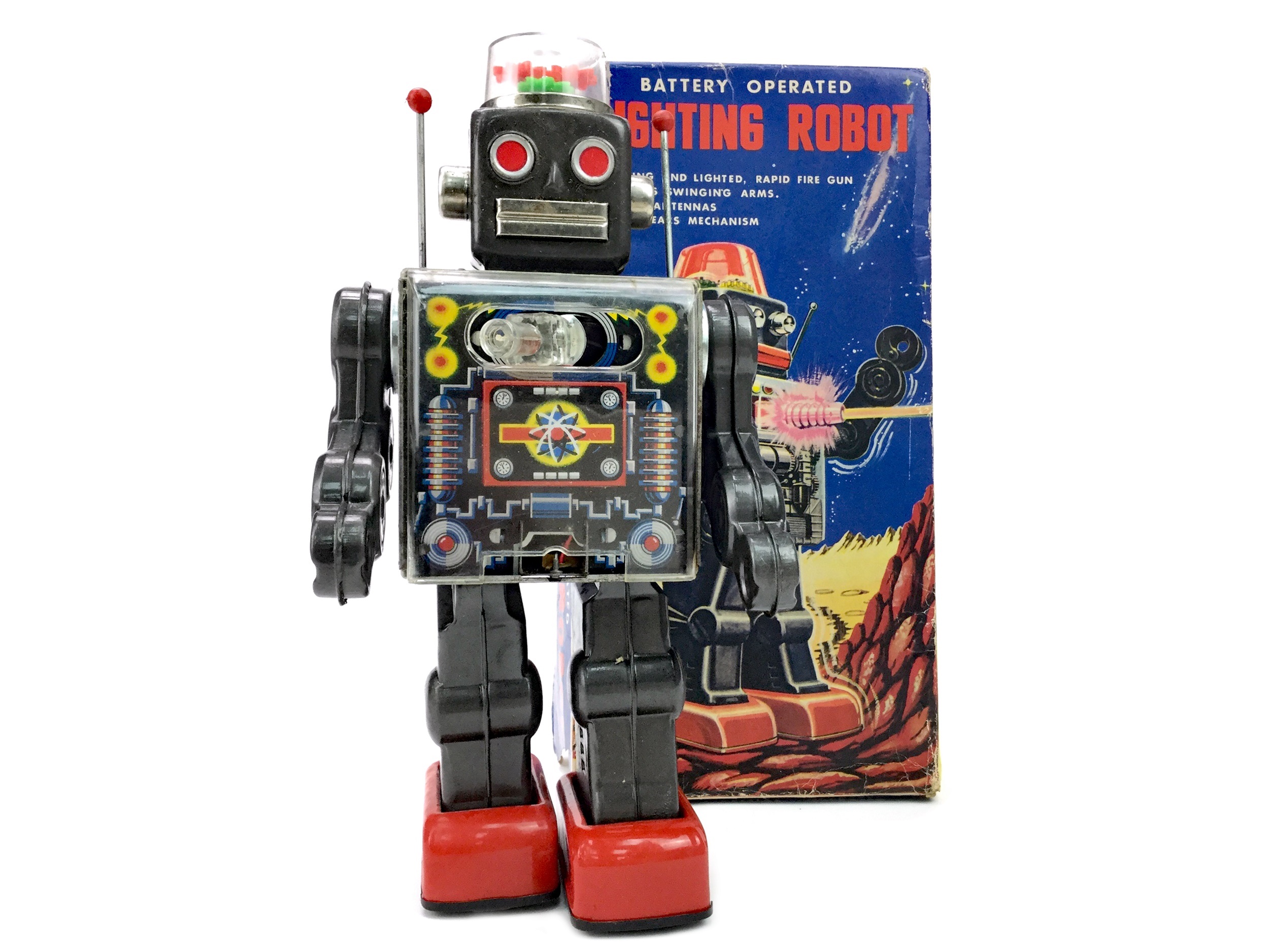 AN S.H. OF JAPAN BATTERY OPERATED FIGHTING ROBOT