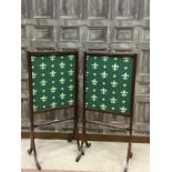 A PAIR OF EARLY 19TH CENTURY MAHOGANY FIRESCREENS