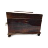 A VICTORIAN ROSEWOOD TEA CADDY