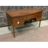 A LATE 19TH CENTURY SATINWOOD BOWFRONTED DESK