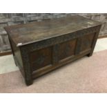 AN OAK BLANKET CHEST