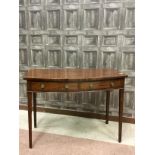 AN EARLY 19TH CENTURY MAHOGANY BOW FRONTED TABLE