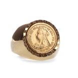 A REPLICA GOLD COIN RING