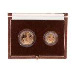 A THE ROYAL MINT BRITANNIA TWO COIN SET PROOF