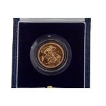 A GOLD PROOF HALF SOVEREIGN, 1983