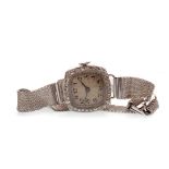 A LADY'S ART DECO DIAMOND COCKTAIL WATCH