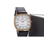 A GENTLEMAN'S LONGINES GOLD PLATED QUARTZ WRIST WATCH