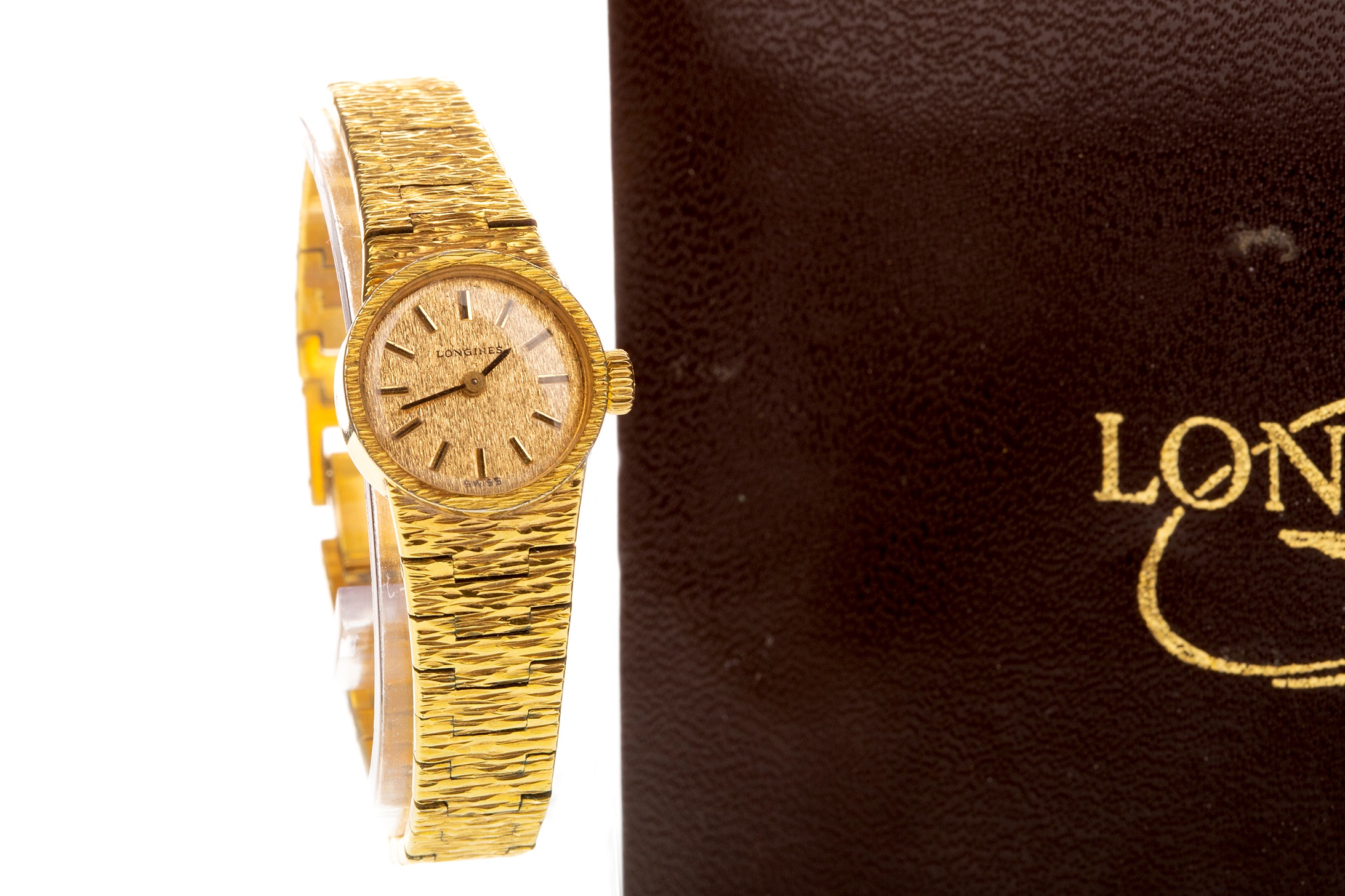 A LADY'S GOLD PLATED LONGINES WRIST WATCH