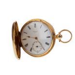 A GOLD FULL HUNTER POCKET WATCH