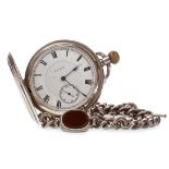 AN EARLY 20TH CENTURY SILVER POCKET WATCH