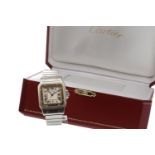 A CARTIER SANTOS BI COLOUR WRIST WATCH