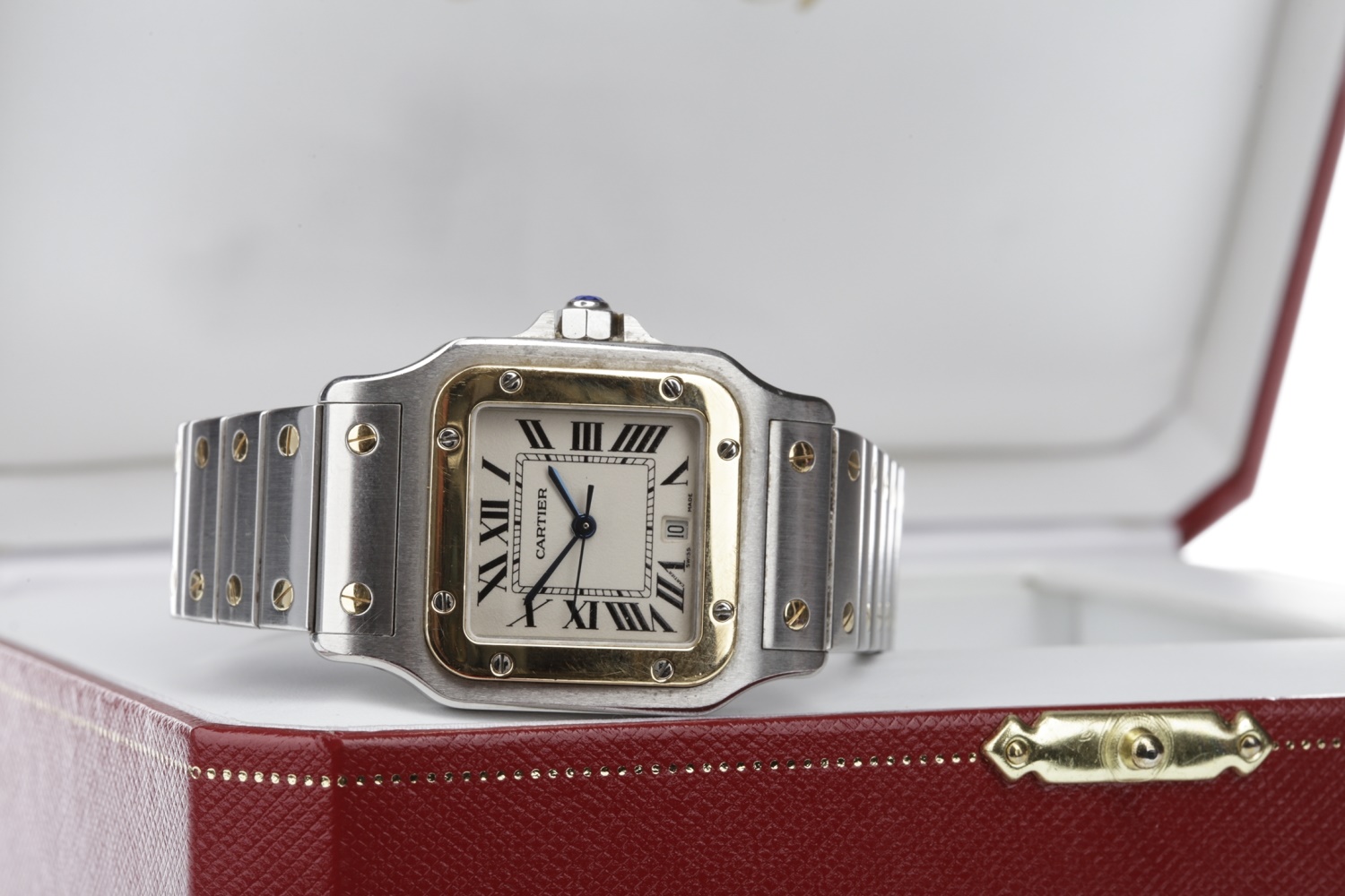 A CARTIER SANTOS BI COLOUR WRIST WATCH - Image 2 of 12