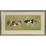 COWS IN A FIELD, A WATERCOLOUR BY RALSTON GUDGEON