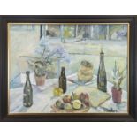 STILL LIFE WITH APPLES, AN OIL BY RONALD OSSARY DUNLOP