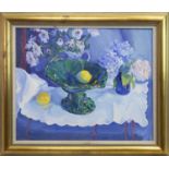 STILL LIFE WITH GREEN DISH, AN OIL BY JOSEPHINE GRAHAM