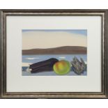 STILL LIFE, FARA SUNSET, ORKNEY, A WATERCOLOUR BY BET LOW