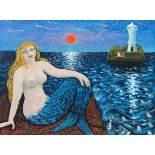 MERMAID AT GODVREY, AN OIL BY ALAN FURNEAUX