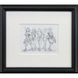 GIRLS NIGHT OUT, A PENCIL SKETCH BY GRAHAM MCKEAN