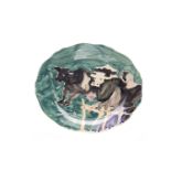 A PAINTED CERAMIC PLATE, BY ALEXANDER GOUDIE