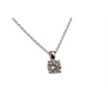 A DIAMOND SINGLE STONE PENDANT