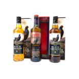 TWO BOTTLES OF THE BLACK GROUSE AND ONE FAMOUS GROUSE SMOKEY BLACK