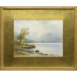 BANK OF LOCH TAY, A WATERCOLOUR BY E A FRANCIS