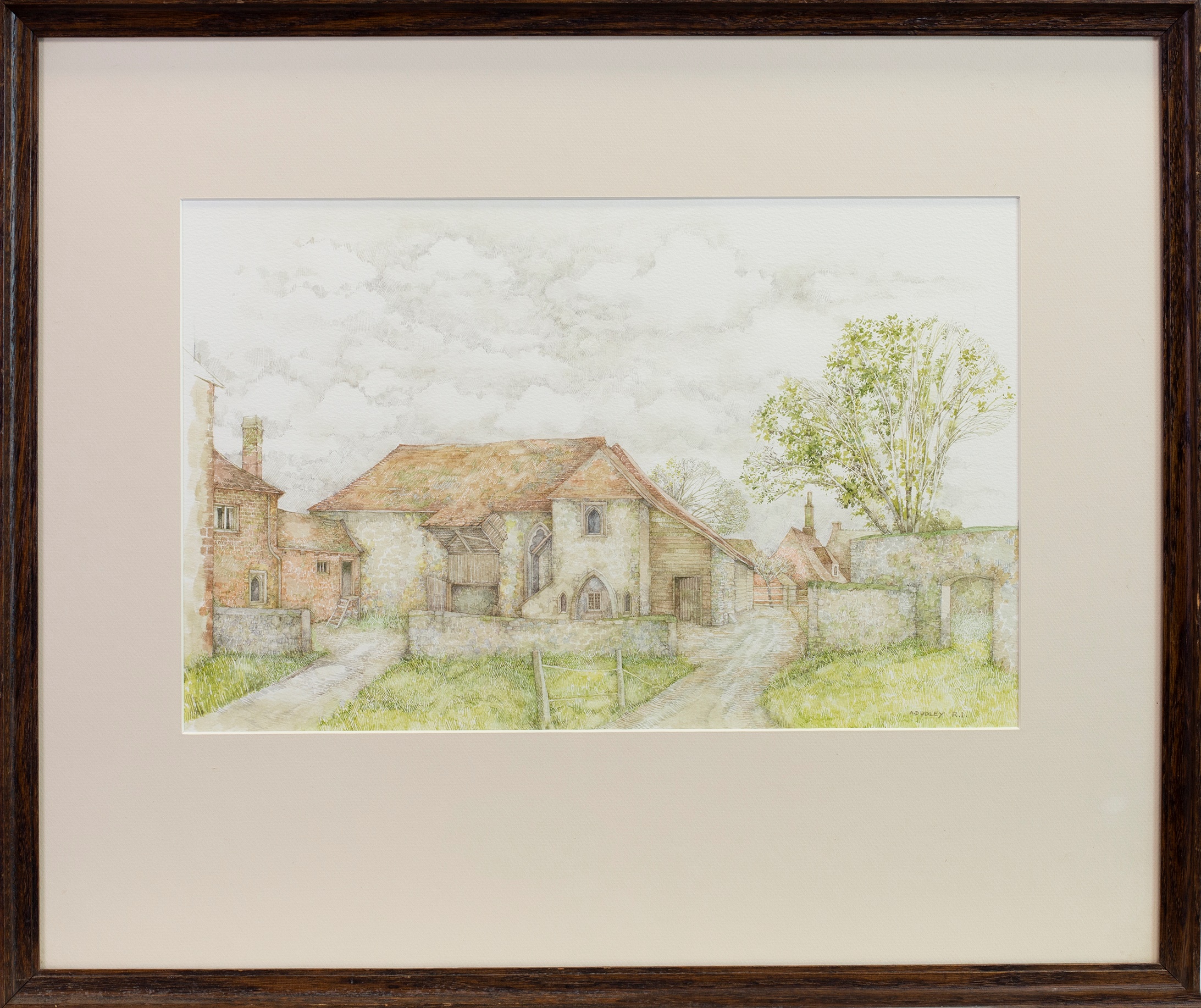 OLD FARM HOUSE, KENT, A WATERCOLOUR BY ANNA DUDLEY NEILL