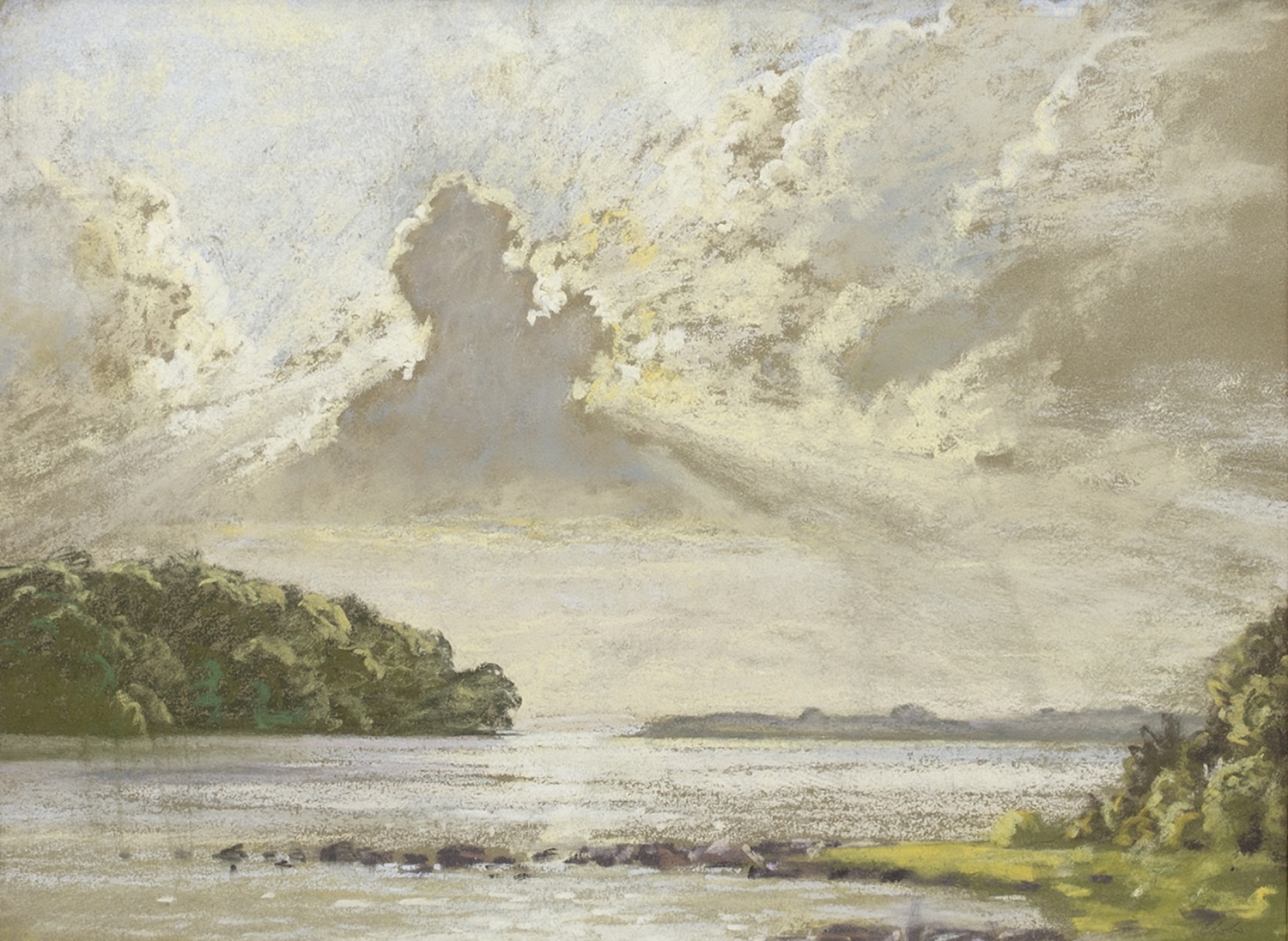 THE PASSING CLOUD, A PASTEL BY ERNEST WALTON WEST - Image 2 of 2