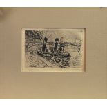 TUGBOATS, AN ETCHING BY PAUL SIGNAC
