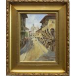 STREET SCENE, A WATERCOLOUR BY WILLIAM BEATTIE BROWN