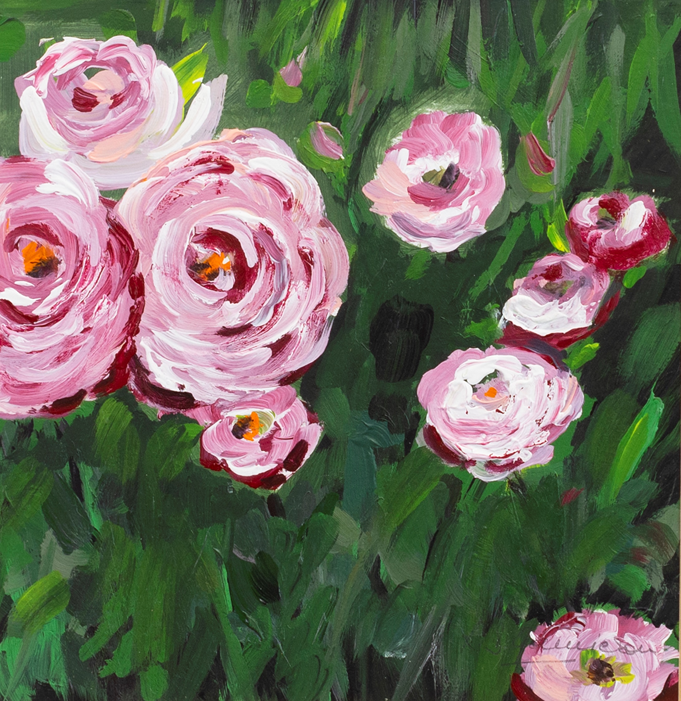 PINK ROSES, AN OIL BY L D JAMIESON - Image 2 of 2