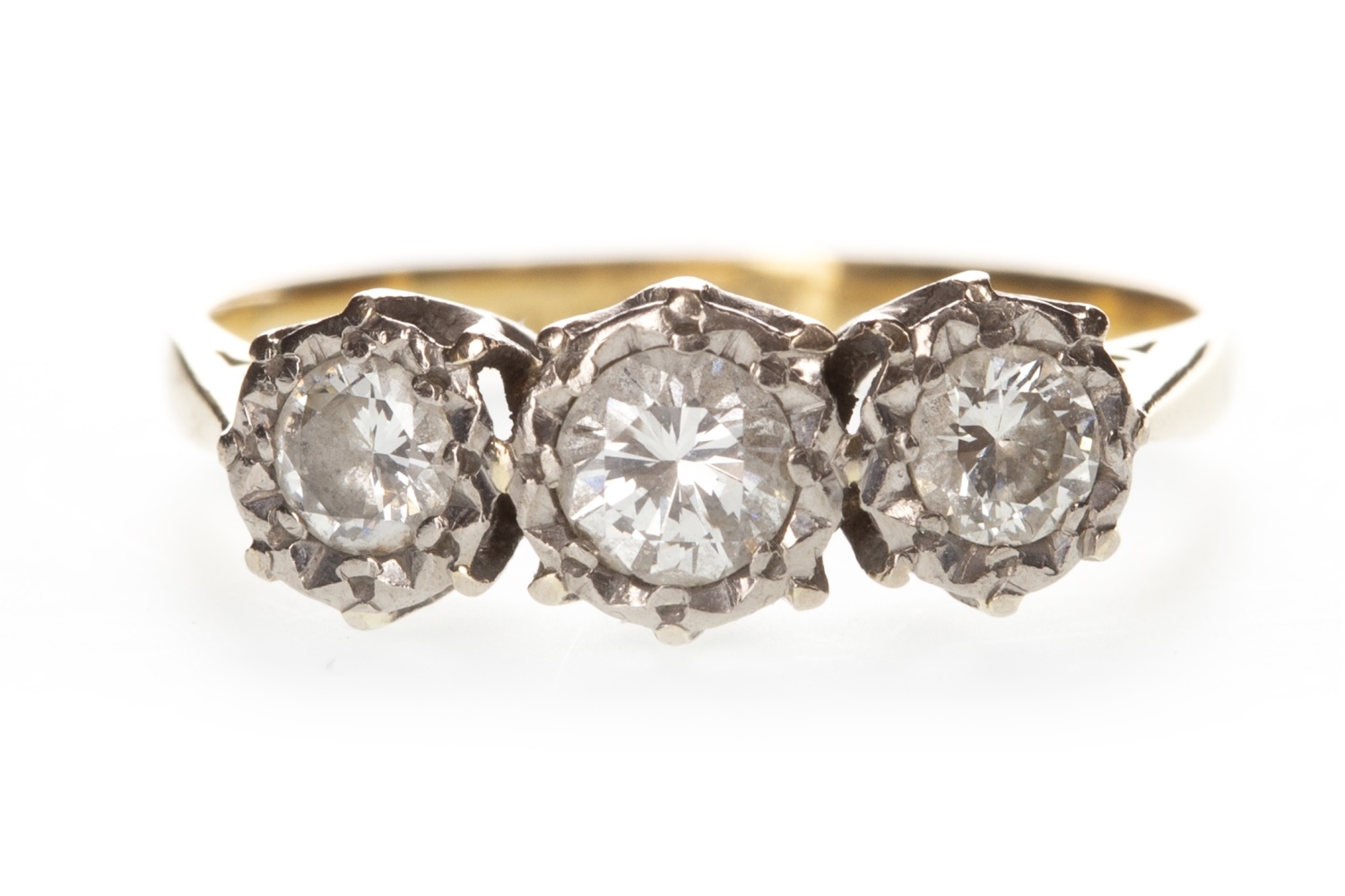 A DIAMOND THREE STONE RING