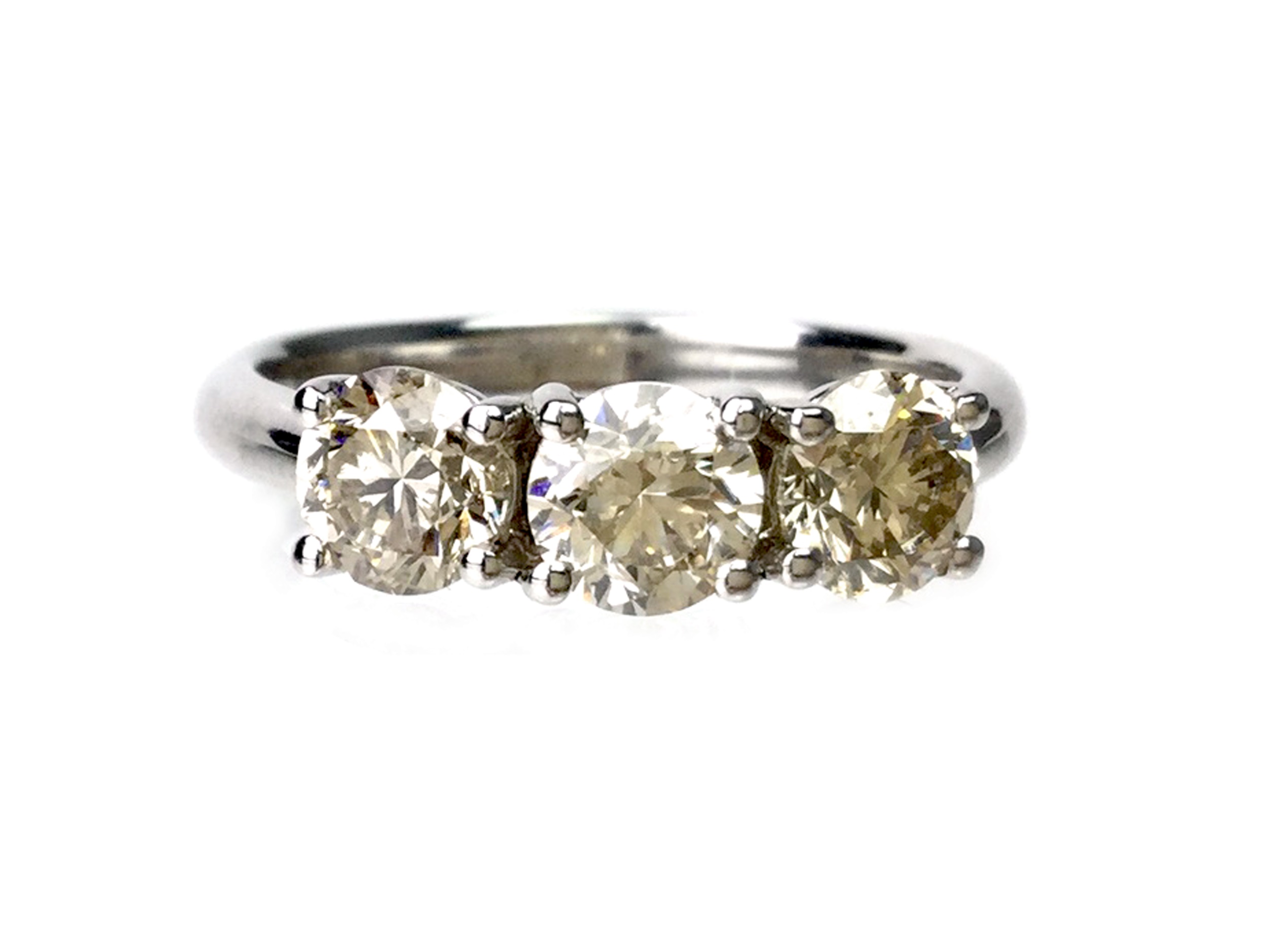 A DIAMOND THREE STONE RING