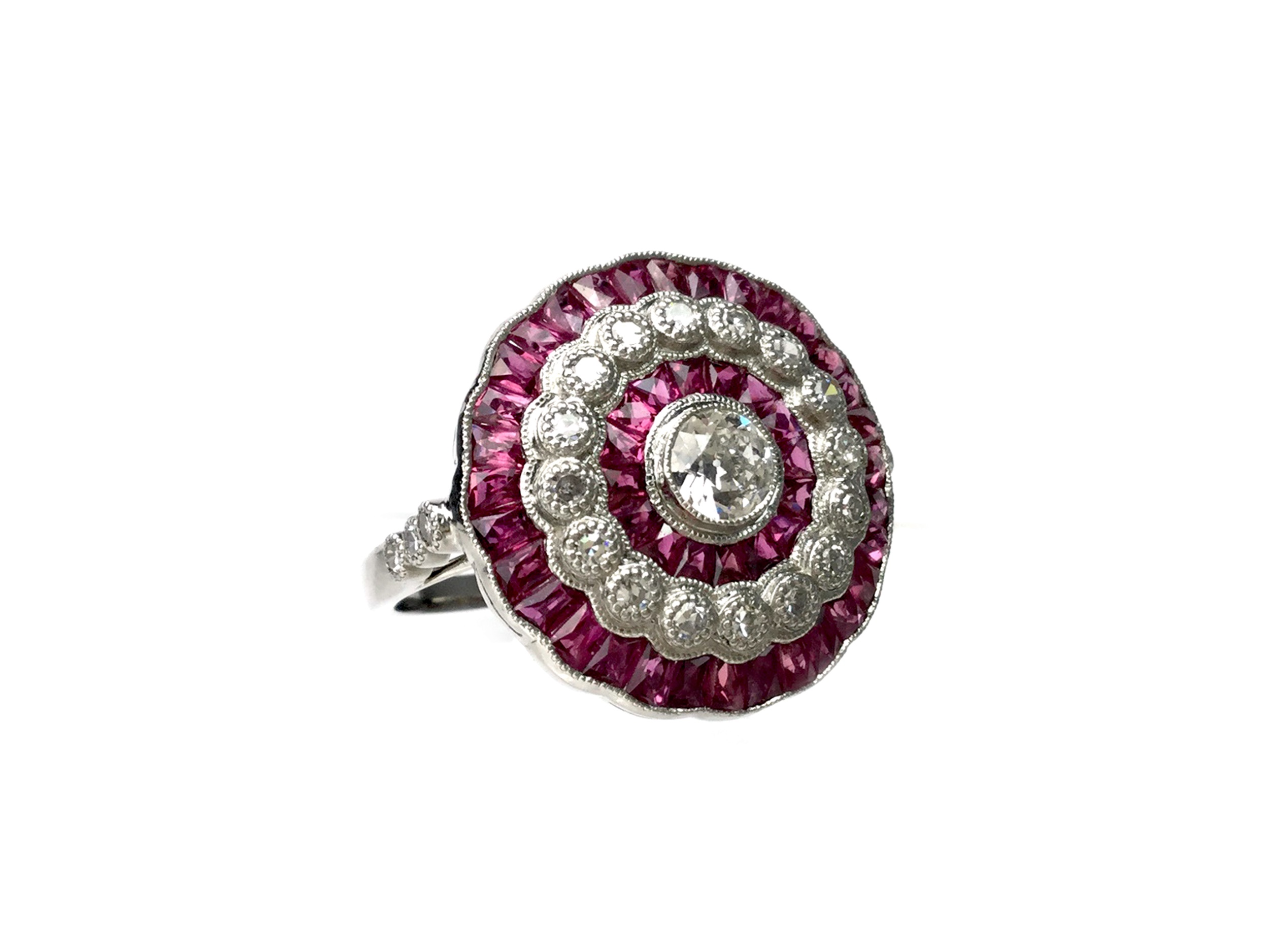 A RUBY AND DIAMOND RING