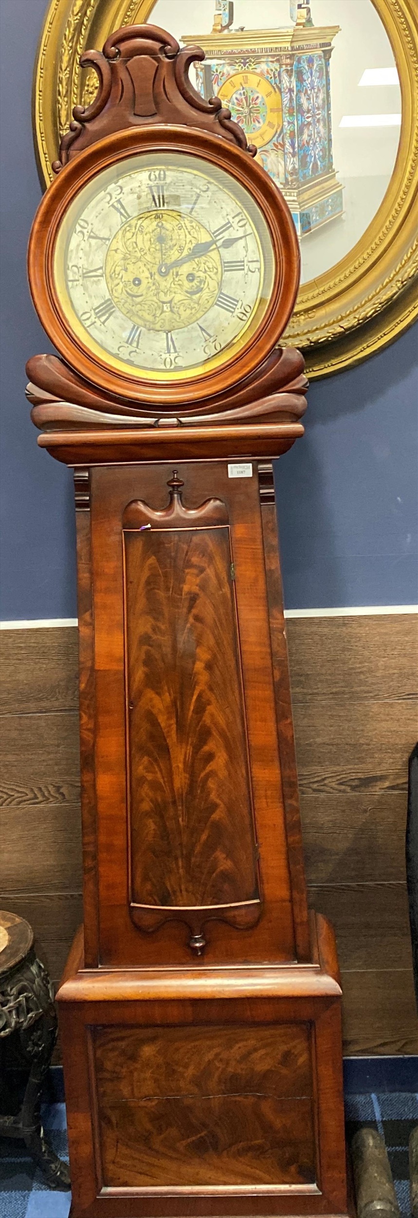 A 19TH CENTURY SCOTTISH DRUMHEAD LONGCASE CLOCK